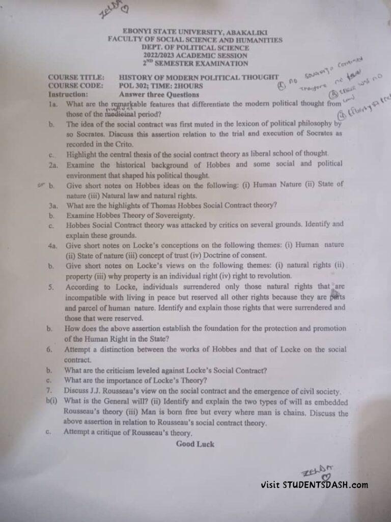POL 302 Past Questions and Answers