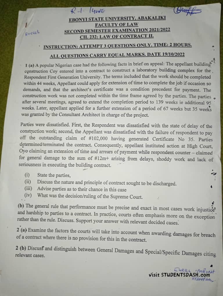 CIL 232 Past Questions and Answers