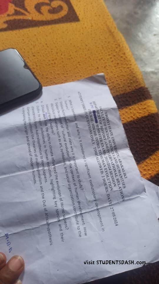HIR 103 Past Questions and Answers