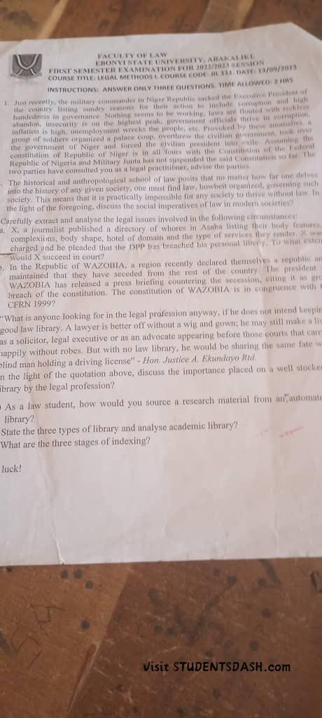 JIL 111 Past Questions and Answers