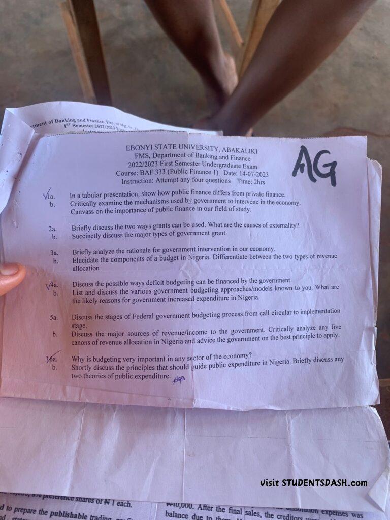 BAF 333 Past Questions and Answers