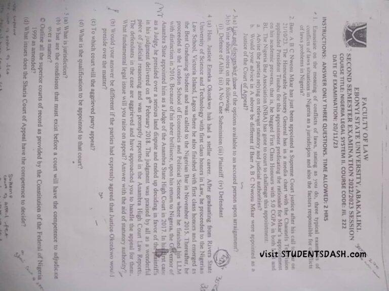 JIL 222 Past Questions and Answers