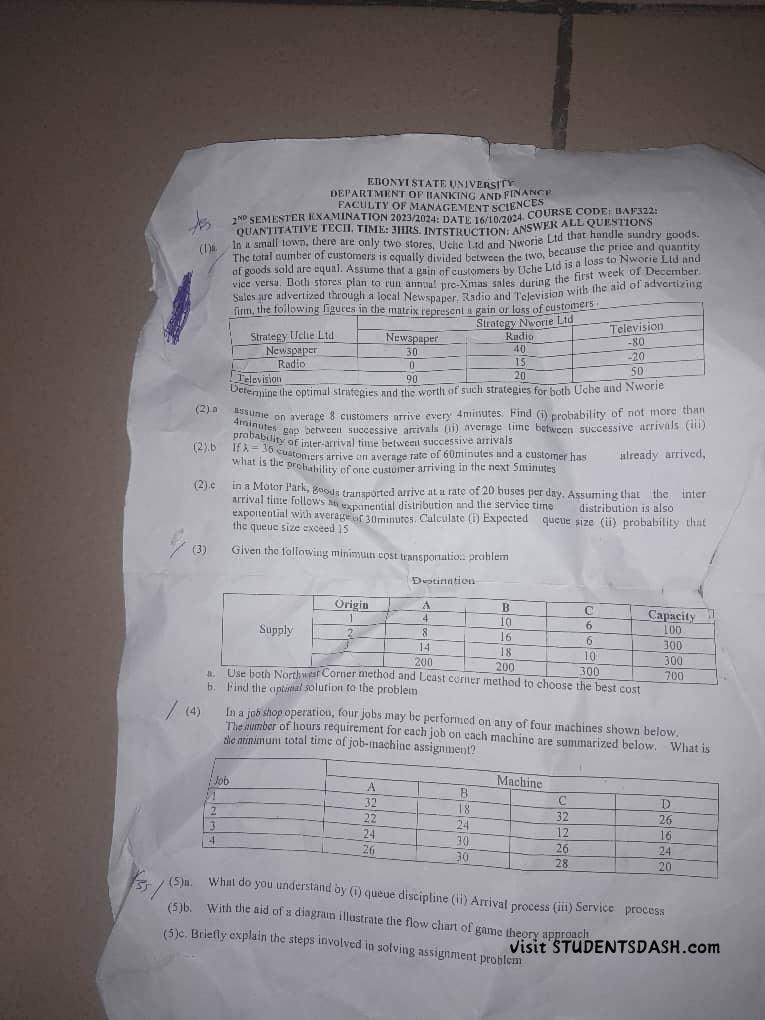 BAF 232 Past Questions and Answers