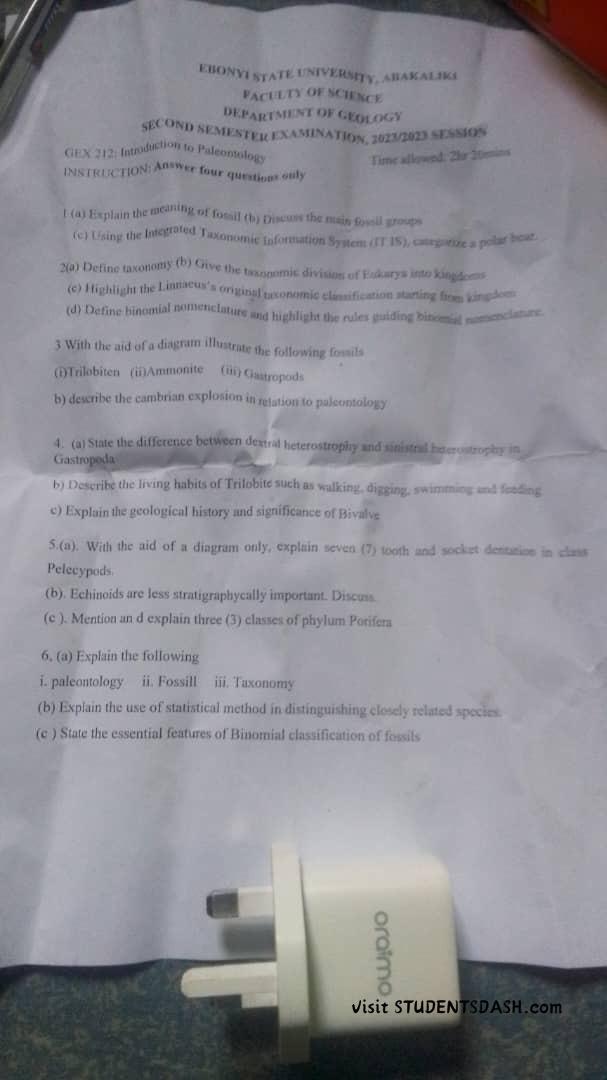 GEX 212 Past Questions and Answers