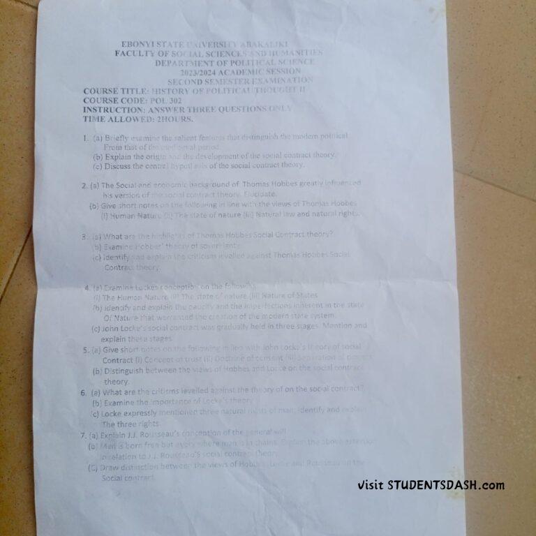 POL 302 Past Questions and Answers