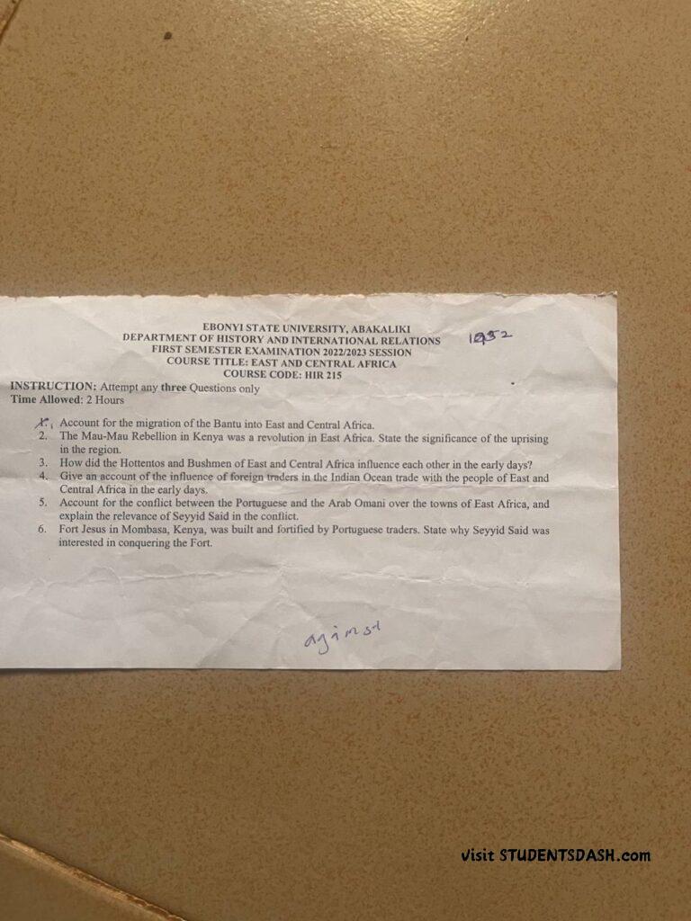 HIR 215 Past Questions and Answers