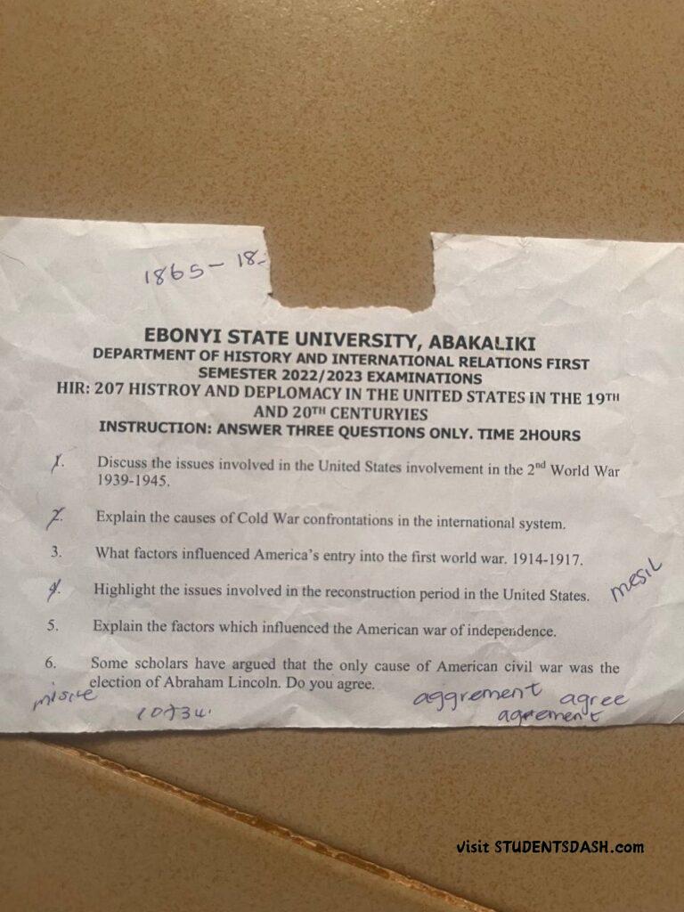 HIR 207 Past Questions and Answer