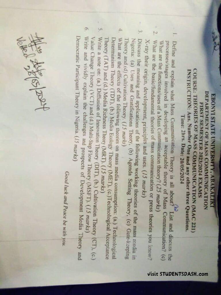 MAC 221 Past Questions and Answers