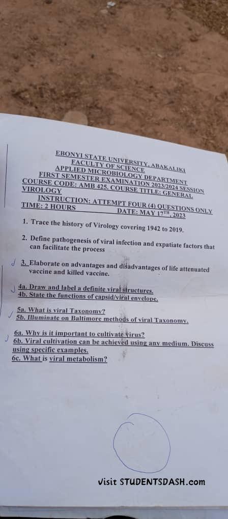 AMB 425 Past Questions and Answers 2023/2024