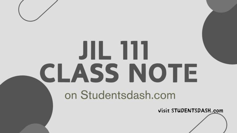 JIL 111 Note – Legal Methods