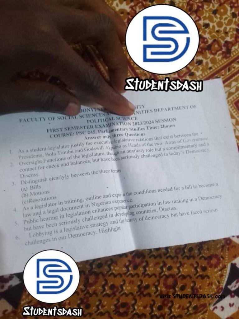 POL 245 Past Questions and Answers