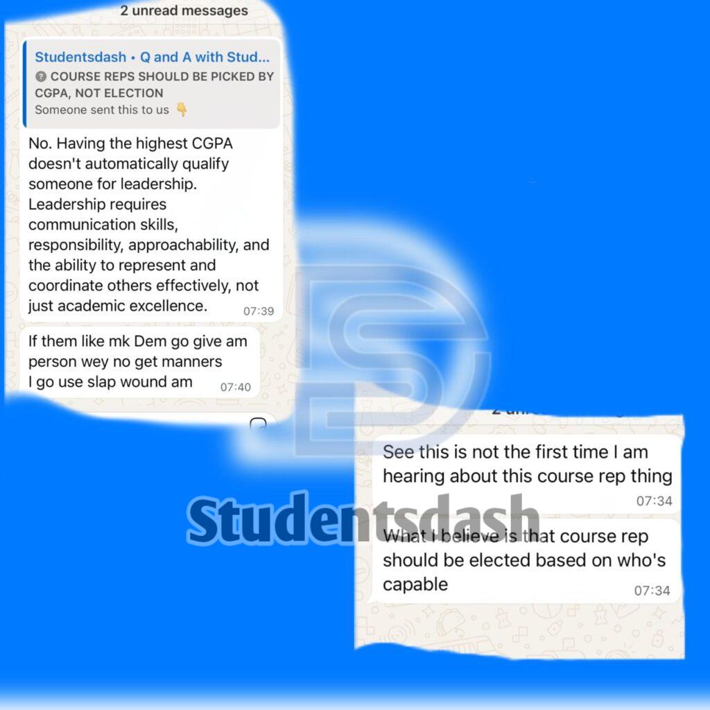 Students React to the Alleged DVC Directive to Select Course Reps by CGPA Instead of Elections