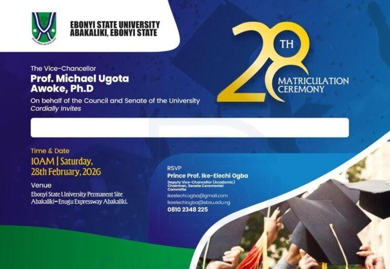 Important Notice: Requirements and Steps for Collection of Matriculation Gown at Ebonyi State University
