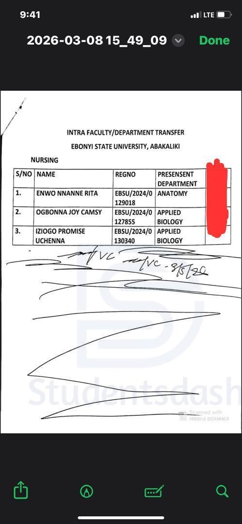 EBSU Releases Supplementary List for Change of Programmes (Approved Students)