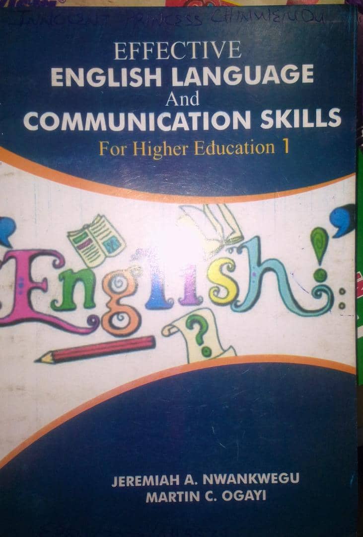 GST 101-EFFECTIVE ENGLISH LANGUAGE AND COMMUNICATION SKILLS