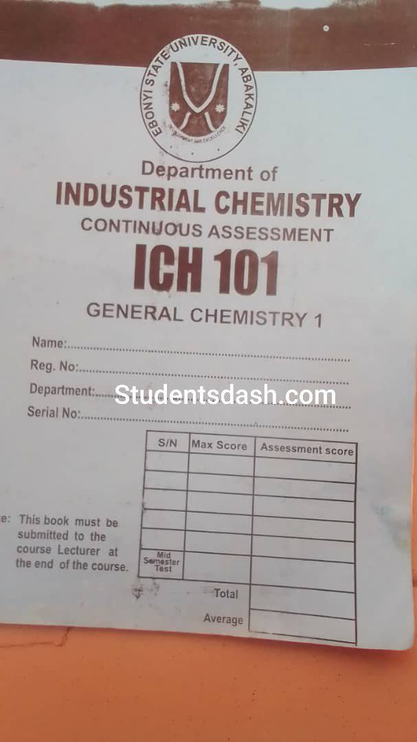 CHM 101 / ICH 101 Assessment Solution 2024