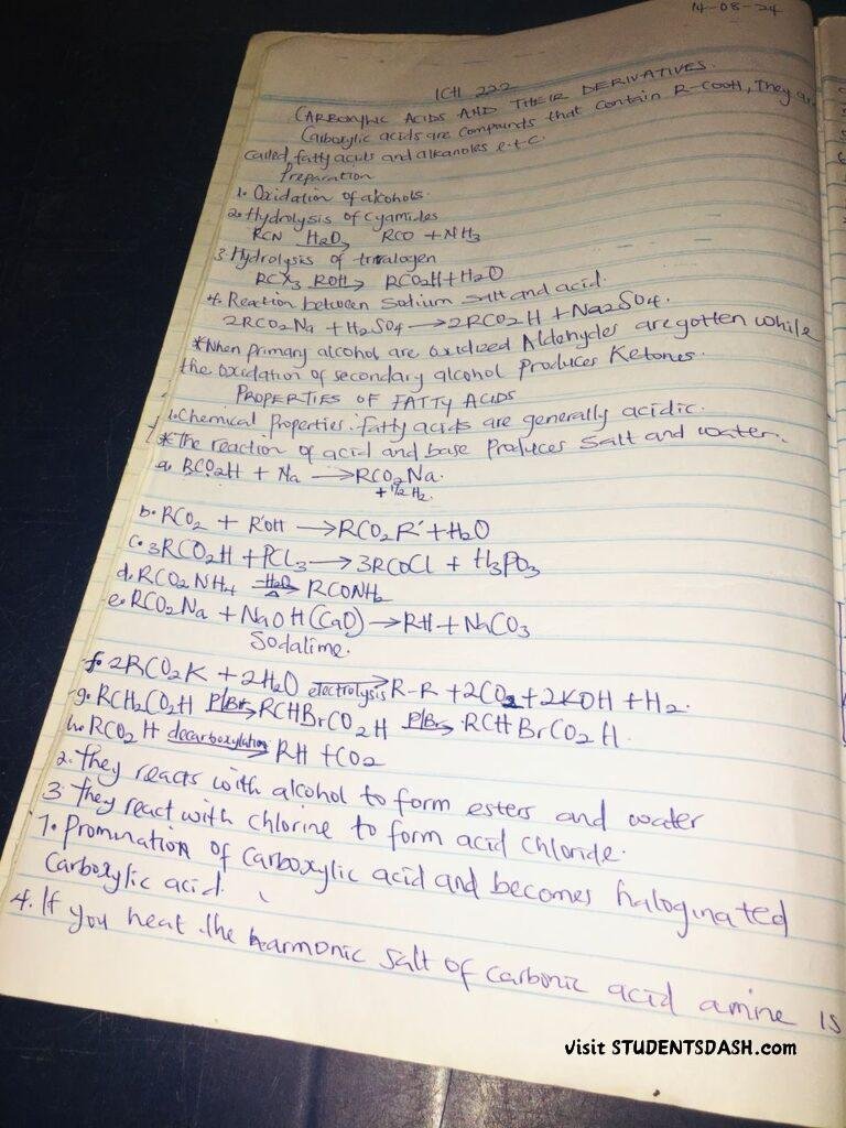 ICH 222 Note – GENERAL ORGANIC CHEMISTRY 2