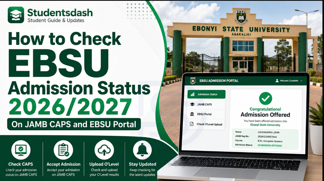 How to Check EBSU Admission Status 2026/2027 on JAMB CAPS and EBSU Portal