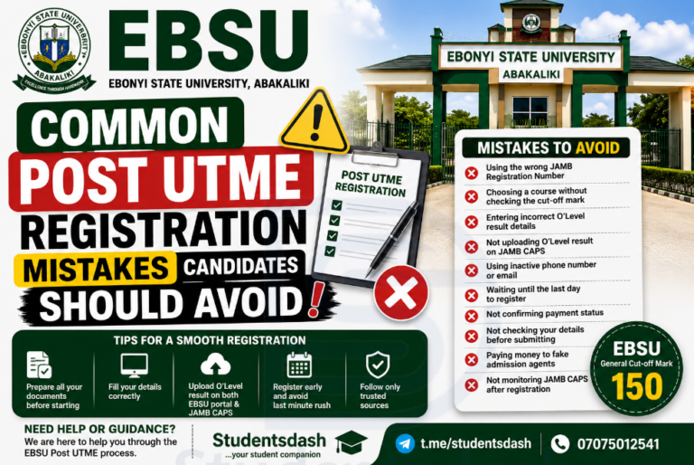Common EBSU Post UTME Registration Mistakes Candidates Should Avoid