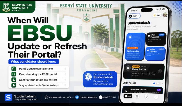 EBSU Post UTME Payment Successful But Form Not Completed? Meaning and What To Do